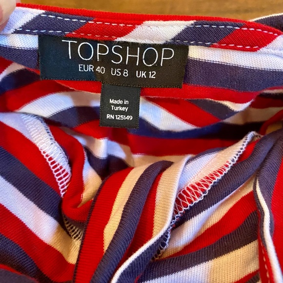 đź’ĄTOPSHOP Striped Knotted Cropped Topđź’Ą NWOT - Picture 5 of 8